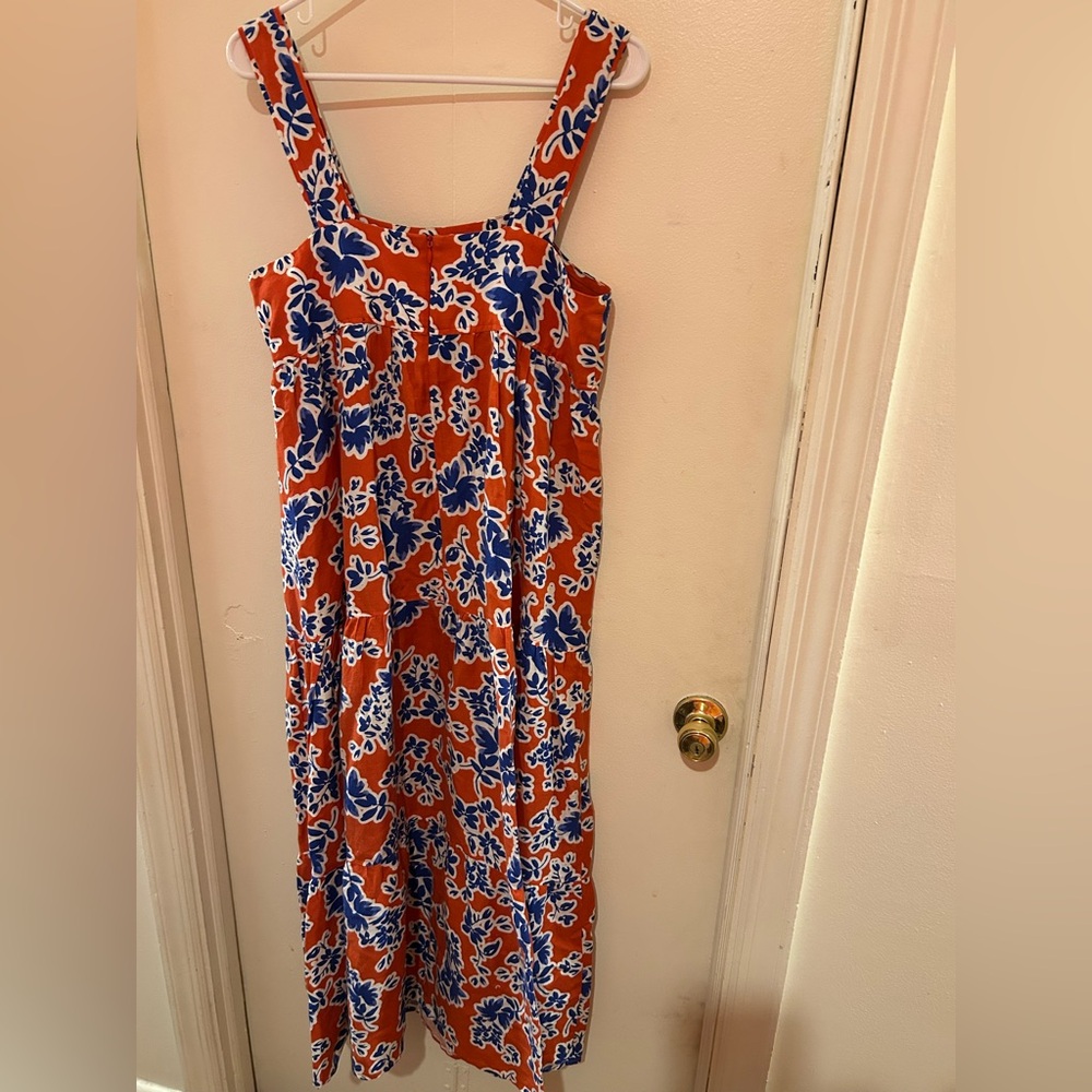 Hunter Bell Red White and Blue Floral Sleeveless Maxi Dress - medium - Picture 7 of 7